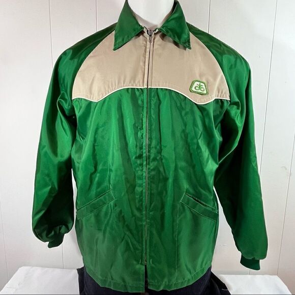 Vintage Swingster Pioneer Seed Coach Jacket Lined Windbreaker Full Zip Medium - Picture 1 of 8